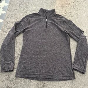 Lululemon Men's Gray Quarter-Zip Sweater small